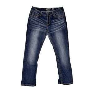 BKE Denim Women's Medium Wash Harper Whisker Jeans Size 31 XL Buckle